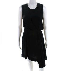 Elizabeth and James Asymmetrical Black Silk Dress